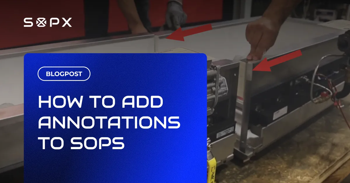Work instruction with red arrows annotating key parts on a machine.